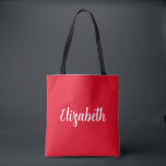 Anpassen des roten Namens oder Textvorlage hinzufü<br><div class="desc">Ersetzen Sie Ihren Skriptnamen Text hier Elegant Modern Minimalistisch Design Typografie Vorlage Red Shopping Shoulder Tote Bag.</div>