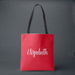 Anpassen des roten Namens oder Textvorlage hinzufü<br><div class="desc">Ersetzen Sie Ihren Skriptnamen Text hier Elegant Modern Minimalistisch Design Typografie Vorlage Red Shopping Shoulder Tote Bag.</div>