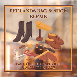 Anpassen des Schuhhandtaschenreparaturgeschäfts Fensteraufkleber