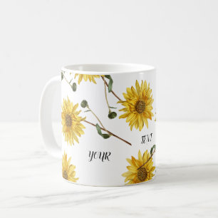 Anpassen des Sonnenblumendesigns Kaffeetasse
