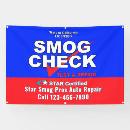 Anpassen des Star Certified Smog Test Automotive S Banner