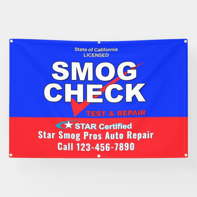 Anpassen des Star Certified Smog Test Automotive S Banner (Horizontal)