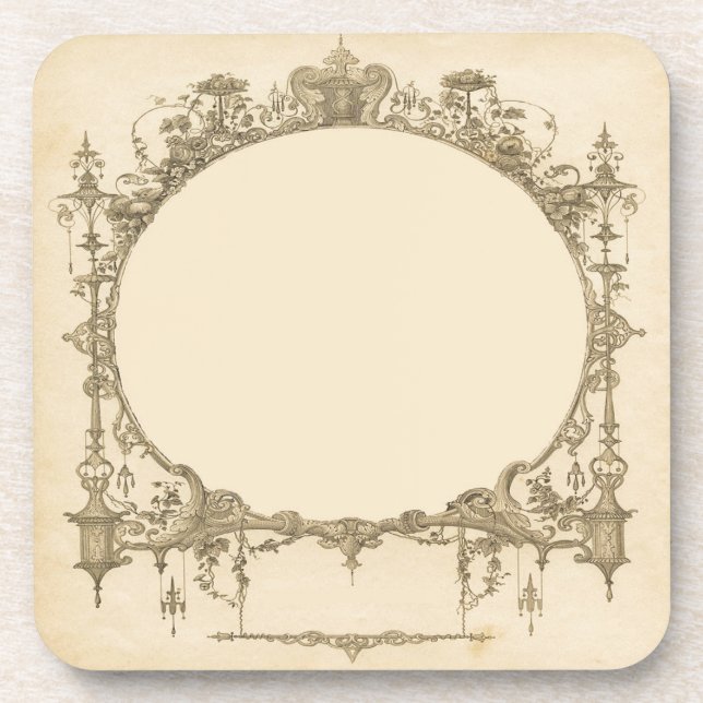 Anpassen des verzierten extravaganten Rahmen Vinta Untersetzer (Vorderseite)