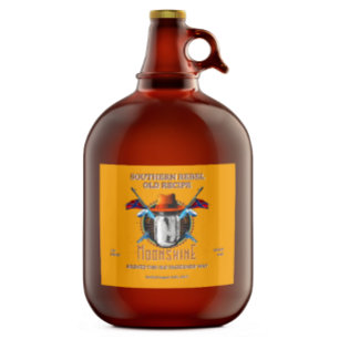 Anpassen des Vintagen Mondschins der Südrebel Alkoholflaschenetikett