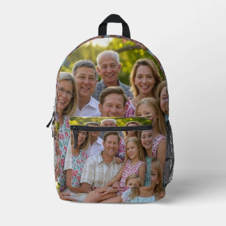 Anpassen des Wiedersehen-Fotos der Familie hinzufü Bedruckter Rucksack