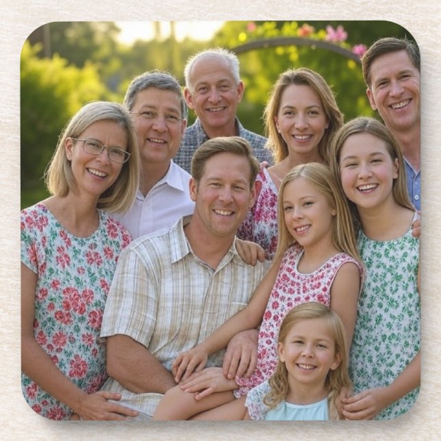 Anpassen des Wiedersehen-Fotos der Familie hinzufü Getränkeuntersetzer (Vorderseite)