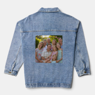 Anpassen des Wiedersehen-Fotos der Familie hinzufü Jeansjacke