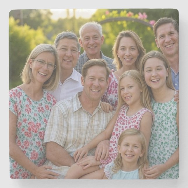 Anpassen des Wiedersehen-Fotos der Familie hinzufü Steinuntersetzer (Vorderseite)