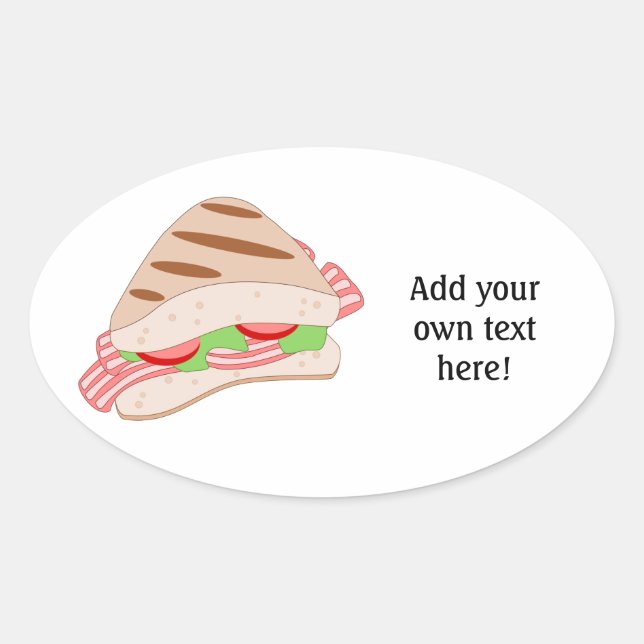 Anpassen dieses BLT-Sandwich-Graphics Ovaler Aufkleber (Vorderseite)