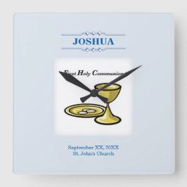 Anpassen, Erster Kommunion Körper und Blut Quadratische Wanduhr