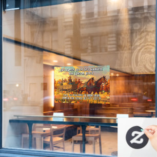 Anpassen Farm Herbst Ernte Pferdewagen Fahrt Fensteraufkleber
