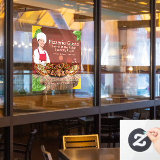 Anpassen Frau Koch Pizza Restaurant Werbeartikel Fensteraufkleber