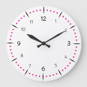 ANPASSEN - Gepunktetes Zifferblatt Große Wanduhr