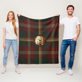 Anpassen großer Hundebütter-Ahornleder Tartan-Hund Fleecedecke