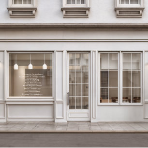 Anpassen Hautpflege Kosmetik-Service-Liste Front Fensteraufkleber