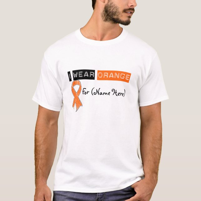 Anpassen Ich trage Orange Ribbon Leukämie T-Shirt (Vorderseite)