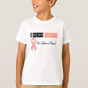 Anpassen Ich trage Pfirsichknochenkrebs T-Shirt