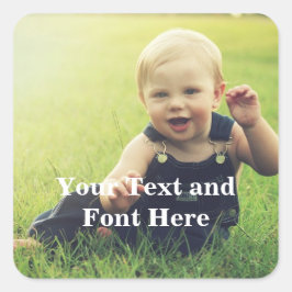 Anpassen Ihres eigenen bevorzugten Fotos und Texte Quadratischer Aufkleber