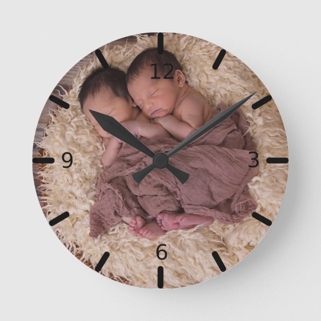 Anpassen Ihres eigenen Fotos Runde Wanduhr (Vorderseite)