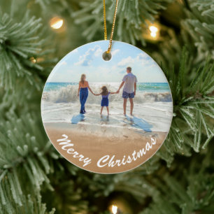 Anpassen Ihres Fotos Weihnachtsschmuck mit Text