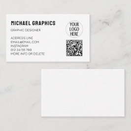 Anpassen Ihres Schwarz-weißen Firmenlogos QR-Code Visitenkarte