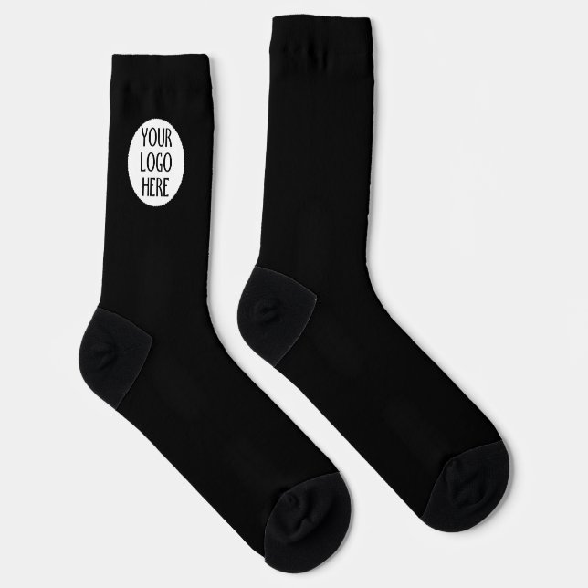 Anpassen Ihres Schwarz-weißen Firmenlogos Socken (Rechts)