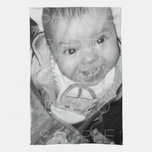 Anpassen Ihres Schwarz-weißen Fotos Geschirrtuch