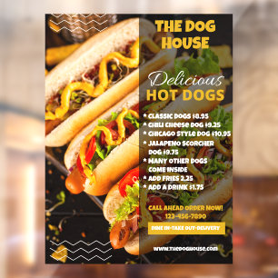 Anpassen Leckerer Hotdogs Restaurantfront Groß Fensteraufkleber