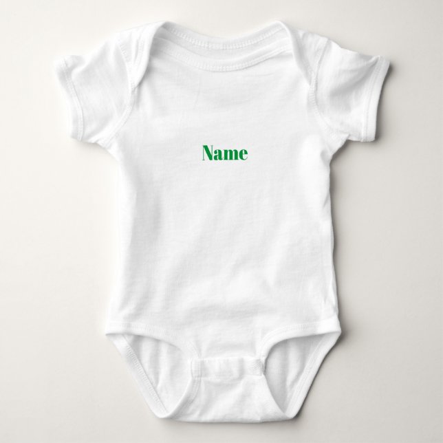Anpassen mit Name, minimalistischem Text weiß Baby Strampler (Vorderseite)