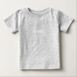 Anpassen mit Namen, minimalistischen weißen Buchst Baby T-shirt<br><div class="desc">Mit Namen,  minimalistisch weißen Buchstaben anpassen Baby T - Shirt</div>