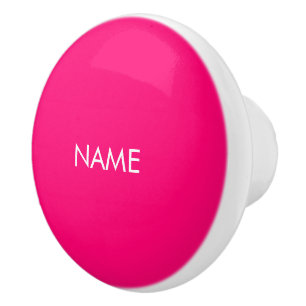 Anpassen mit Namen, Text minimalistisch fuchsia Keramikknauf
