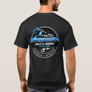 Anpassen mobiler Autowasch-Detaillierung Blau Gesc T-Shirt