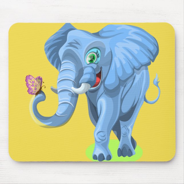 Anpassen Niedlicher Blauer Elefant Mousepad (Vorne)