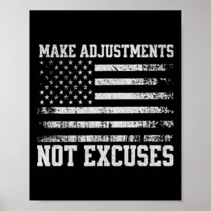 Anpassen ohne Ausreden für das US-Flaggengym Poster