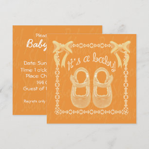 Anpassen Orange unisex Baby Dusche Einladung