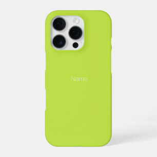 Anpassen Personalisieren NAME Monogramm Limettengr iPhone 16 Pro Hülle