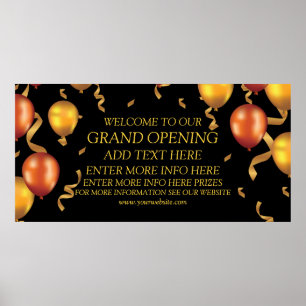 Anpassen Sie Grand Opening Gold Ballons Bänder Sho Poster