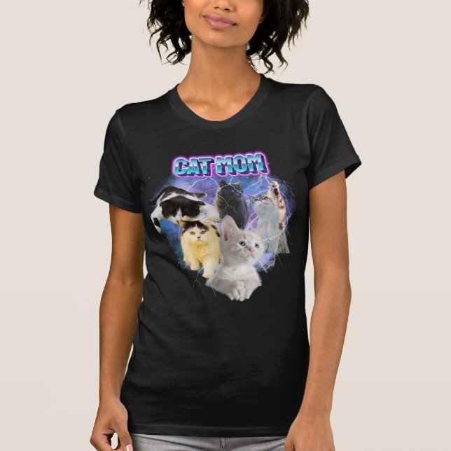 Anpassen Sie Ihr eigenes Cat Mama Bootleg Stil 90e T-Shirt (Vorderseite)