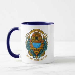 Anpassen Vintager Tiefsee-Taucher Poseidon Tasse