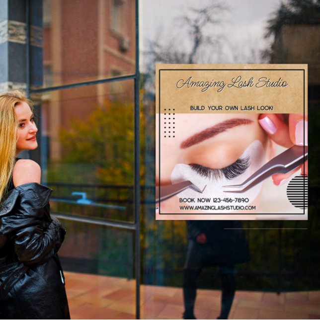 Anpassen von Eyelash Studio Business Large Fensteraufkleber (Von Creator hochgeladen)