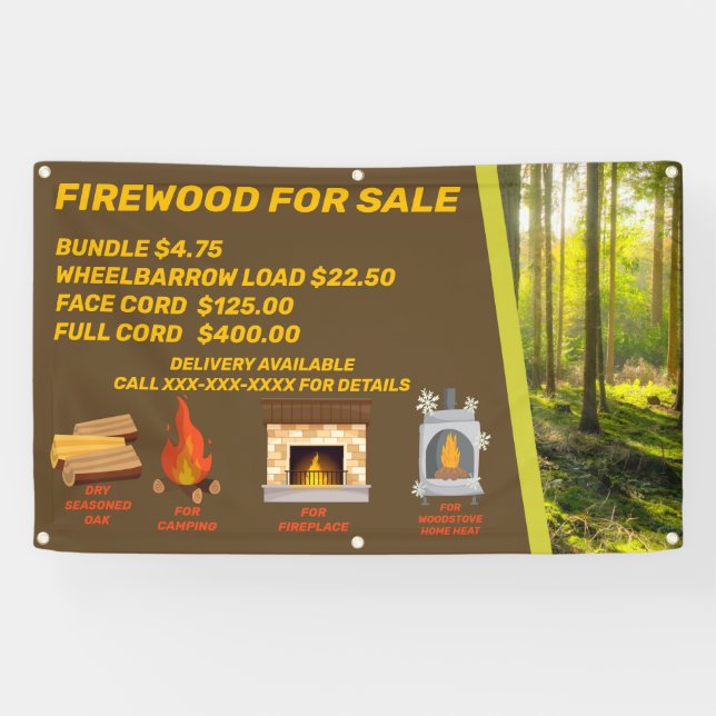 Anpassen von Firewood für den Verkauf von Camping  Banner (Horizontal)