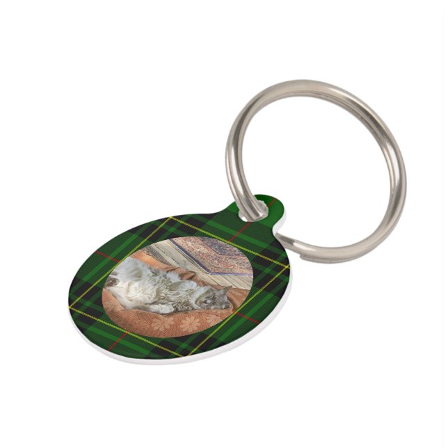 Anpassen von Forbes Tartan Green Cat Haustiermarke (Seite)