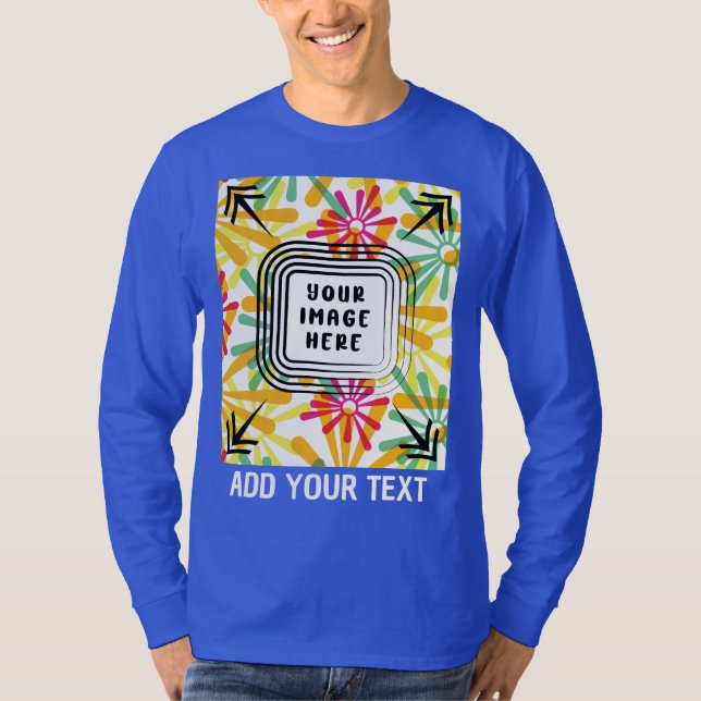 Anpassen von Foto und Text hinzufügen T-Shirt (Vorderseite)