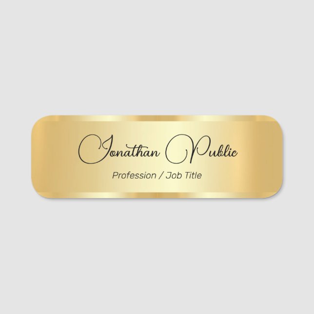 Anpassen von Imitaten Gold typisierter Skriptname  Namensschild (Vorderseite)