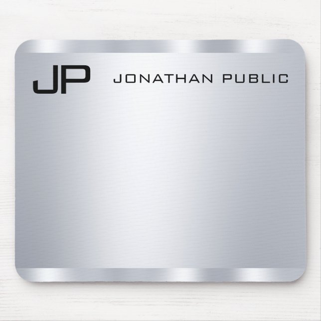 Anpassen von Imitaten Silver Metallic Look Mit Mon Mousepad (Vorne)