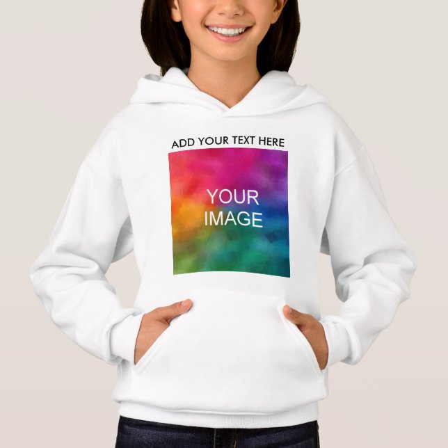Anpassen von Kindermädchen zum Hochladen von Foto- Hoodie (Vorderseite)