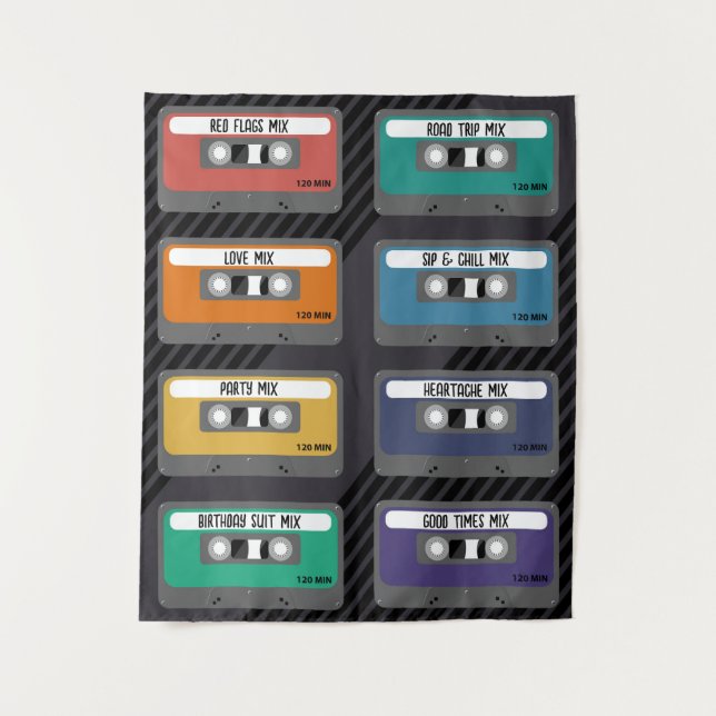 Anpassen von Labels Mixtape Tapestry Wandteppich (Vorderseite)