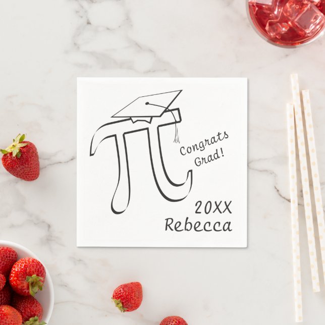 Anpassen von Math Pi Abschluss Paper Napkins Serviette (Beispiel)