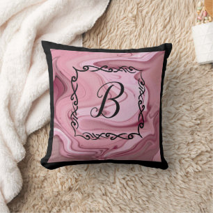 Anpassen von Monogram-Throw-Kissen Pink-Mauve-Wirb Kissen
