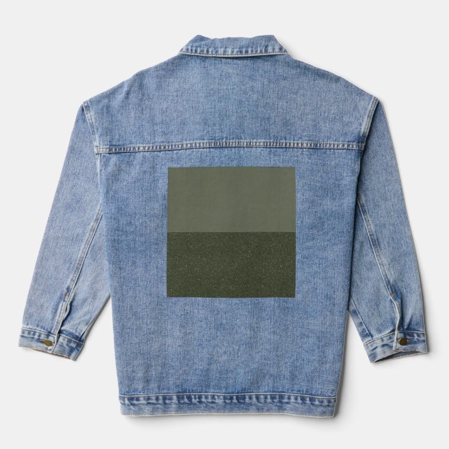 Anpassen von Moss Green Split Panel Denim Jacket Jeansjacke (Rückseite)